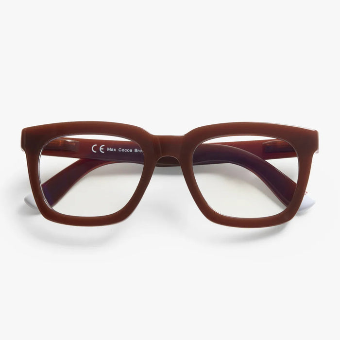 Max Glossy Cocoa Brown Blue light Glasses