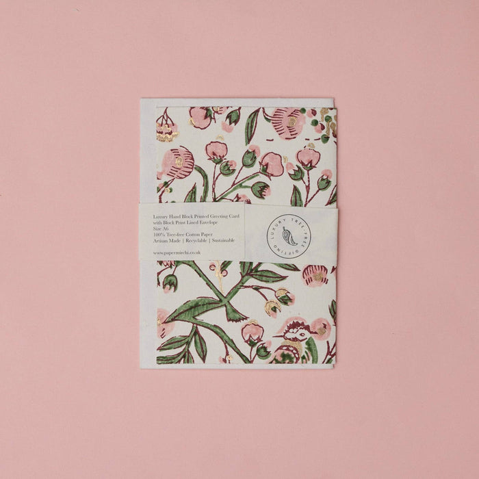 Hand Block Printed Greeting Card