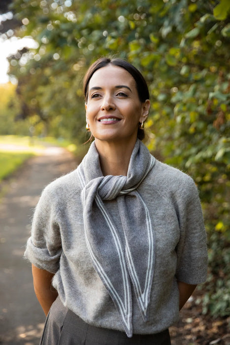 Elie Beaumont Triangle Wool Neck Scarf - Taupe
