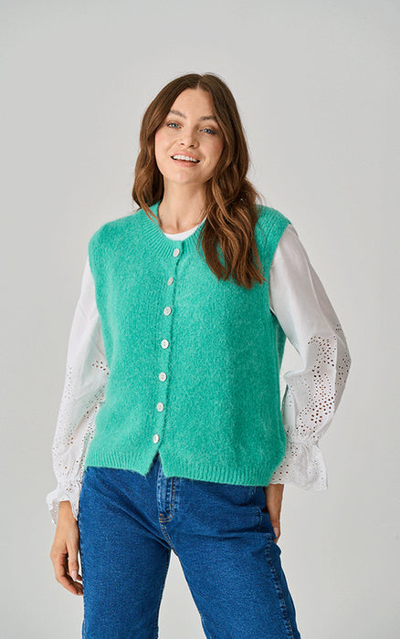 Oaksey Alpaca Knit Button Up Tank Top