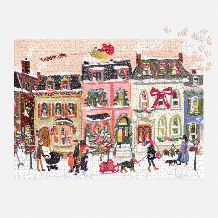 Snowfall on Main Street 1000 Piece Foil Puzzle (Jigsaw Products)