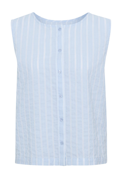 Kaffe- Kasara Blue & White Striped Reversible Blouse