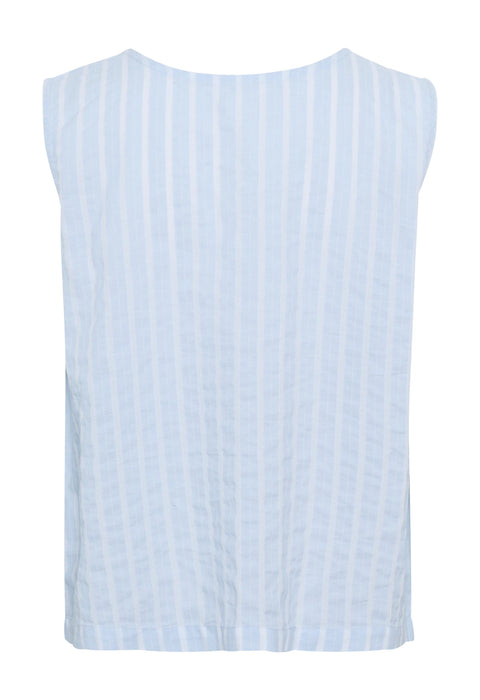 Kaffe- Kasara Blue & White Striped Reversible Blouse