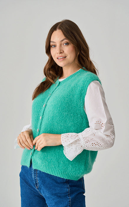 Oaksey Alpaca Knit Button Up Tank Top