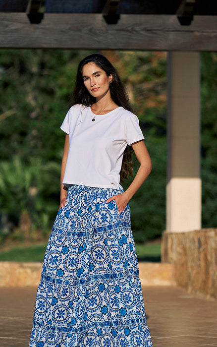Luella Venezia Cotton Maxi Skirt