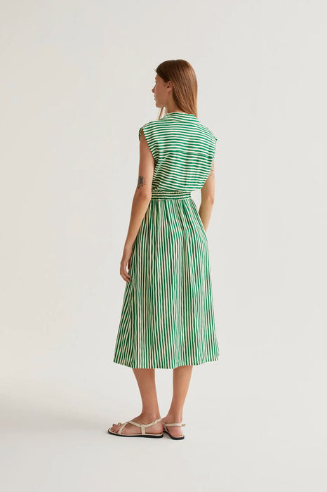 Lavagna Green Print Midi Dress