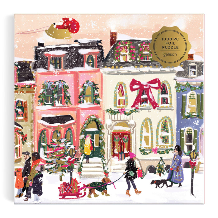 Snowfall on Main Street 1000 Piece Foil Puzzle (Jigsaw Products)
