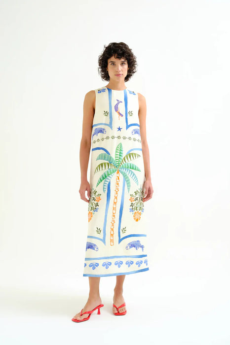 Compania Fantastica Palm and Mermaid Print Dress