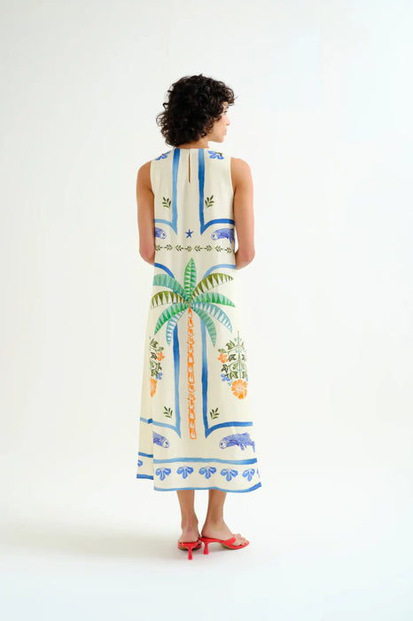 Compania Fantastica Palm and Mermaid Print Dress