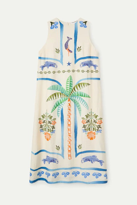 Compania Fantastica Palm and Mermaid Print Dress