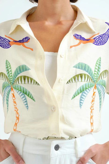 Compania Fantastica Palm and Mermaid Shirt