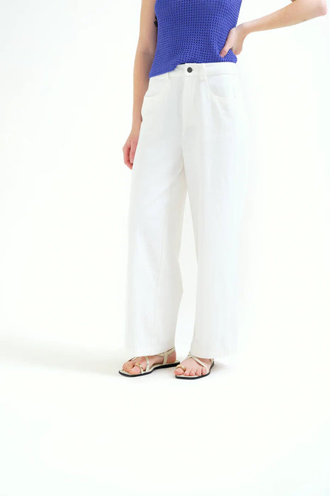 Compania Fantastica White Cotton Trousers