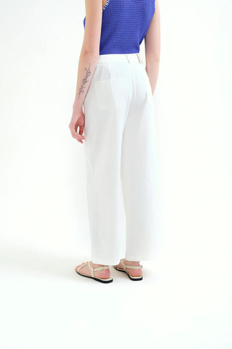 Compania Fantastica White Cotton Trousers