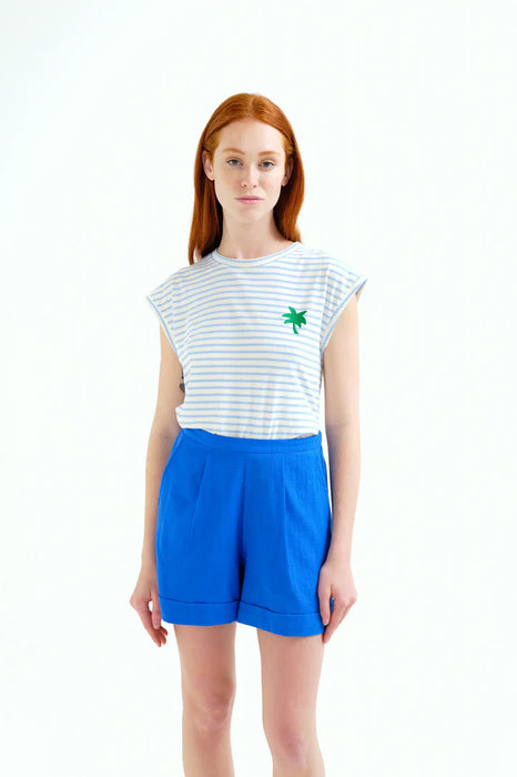 Compania Fantastica White & Blue Stripe T-shirt