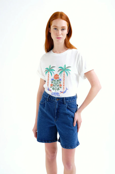 Compania Fantastica Palm and Mermaid Print T-shirt