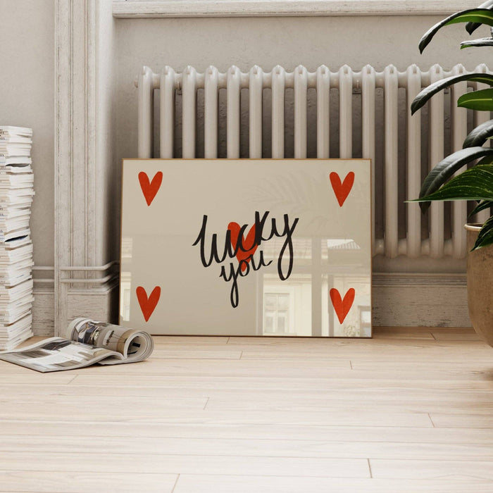 Lucky You Hearts Print