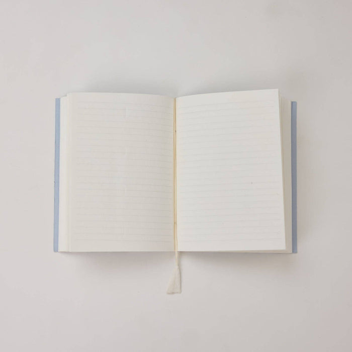 Block Printed Ruled Notebook (A5) - Song Birds Blue Stone