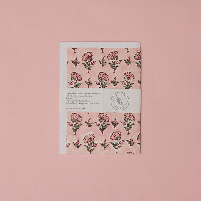 Hand Block Printed Greeting Card