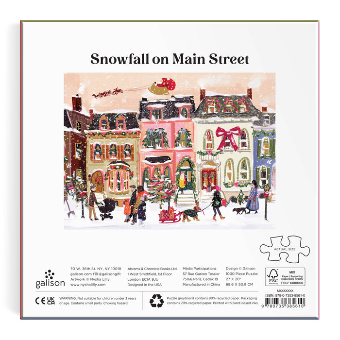 Snowfall on Main Street 1000 Piece Foil Puzzle (Jigsaw Products)