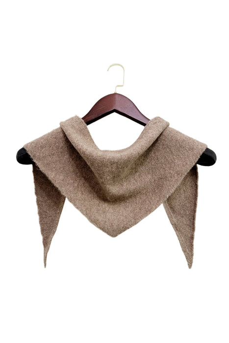 Plain Soft Knit Wool Blend Triangle Neck Scarf