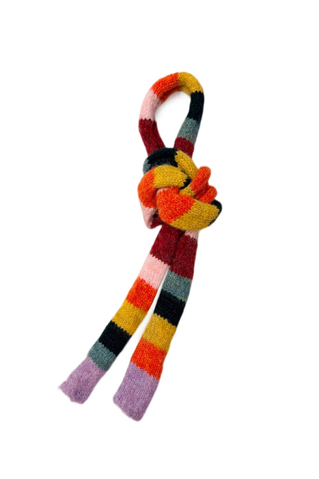Multi-Colour Striped Knit Skinny Scarf