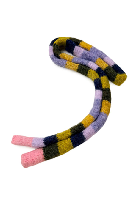 Multi-Colour Striped Knit Skinny Scarf