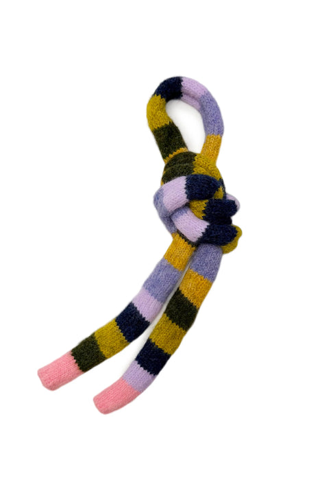 Multi-Colour Striped Knit Skinny Scarf