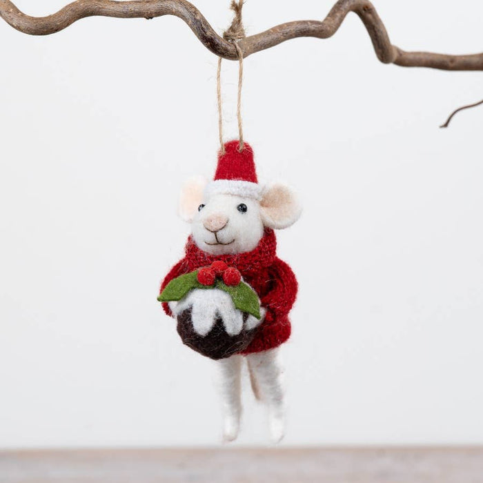 Christmas Pudding Mouse Hanger,12.5cm
