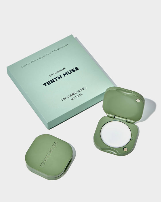 Tenth Muse Solid Perfume Balm Metal Refillable Vessel Green