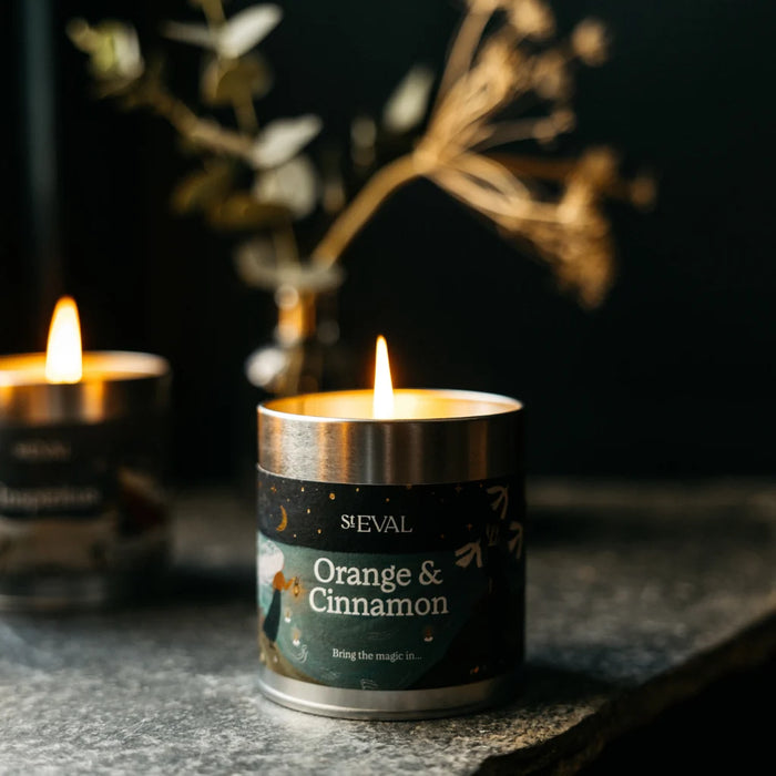 Orange & Cinnamon, Scented Christmas Tin Candle