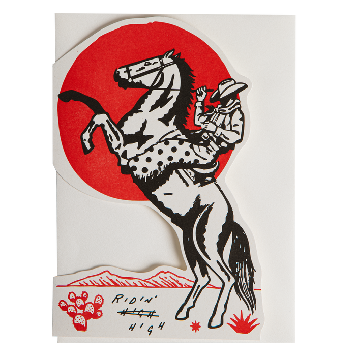 Ridin' High Cowboy | Letterpress Cards | Cut-out Cards