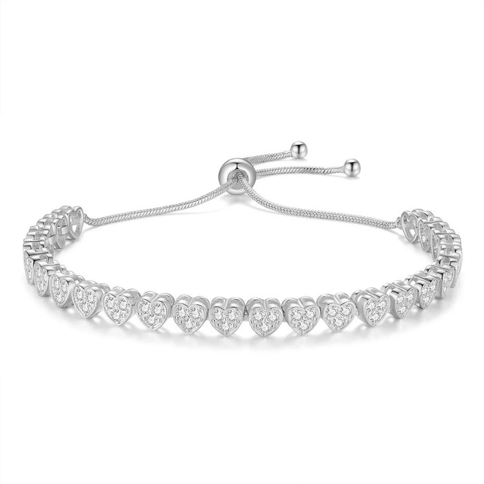 Crystal Heart Slider Bracelet