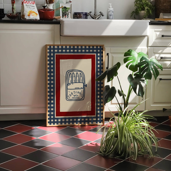 Sardines Checkered Wall Art