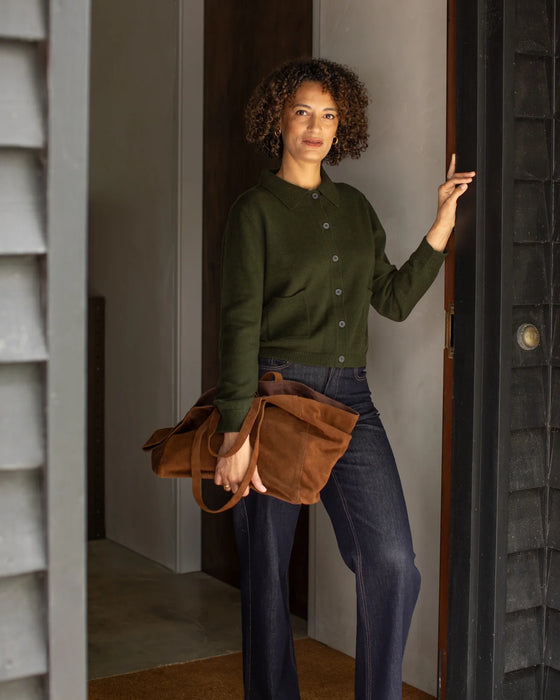 Chalk Eden Cardigan / Dark Olive