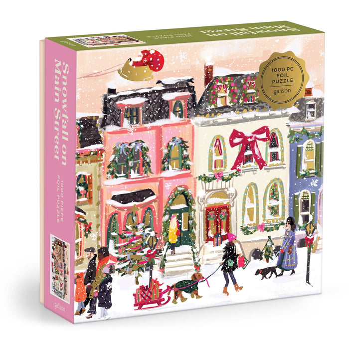 Snowfall on Main Street 1000 Piece Foil Puzzle (Jigsaw Products)