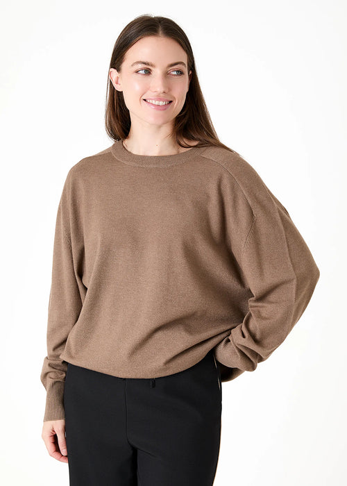 Dreams Saddle Shoulder Oversized Crew Neck Jumper