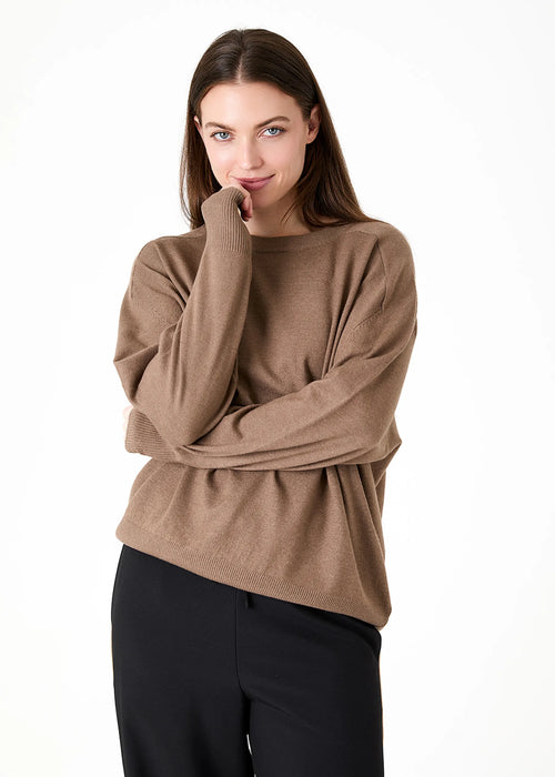 Dreams Saddle Shoulder Oversized Crew Neck Jumper