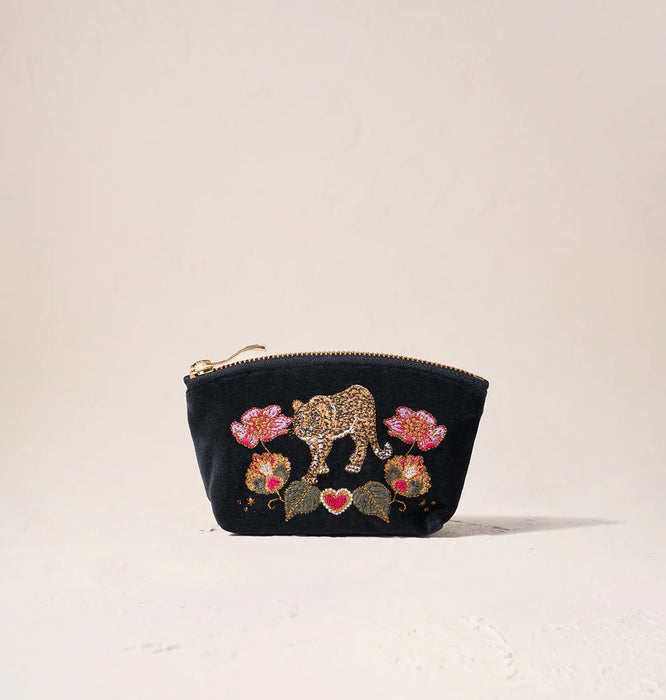 Celestial Leopard Velvet Coin Purse