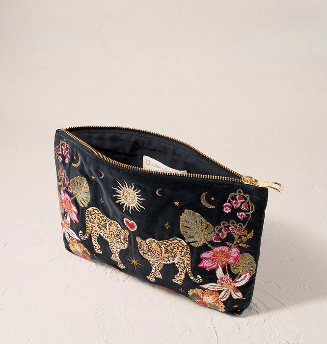 Celestial Leopard Velvet Everyday Pouch