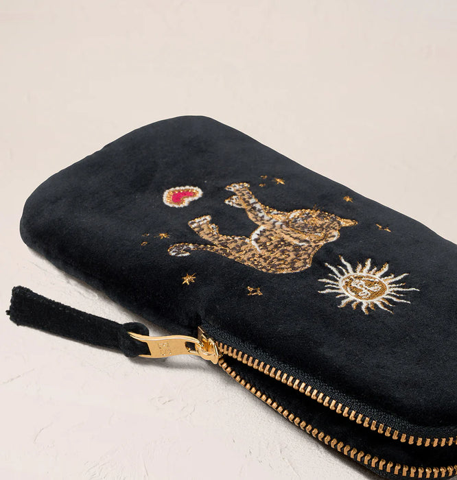 Celestial Leopard Velvet Glasses Case