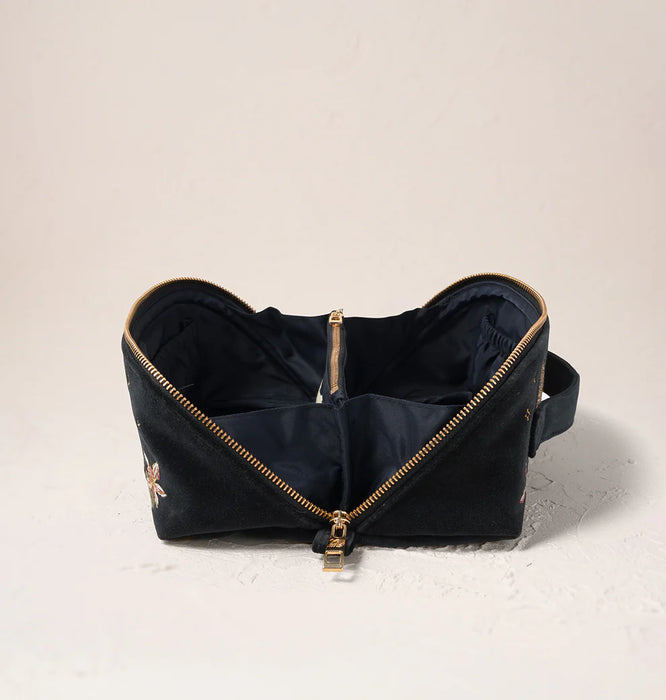Celestial Leopard Velvet Open Flat Makeup Bag