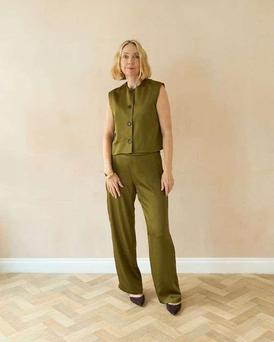 Chalk Evie Trousers | Avocado