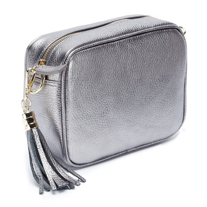 Crossbody Tassel Bag - Pewter