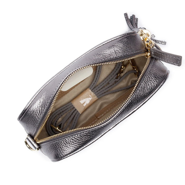 Crossbody Tassel Bag - Pewter