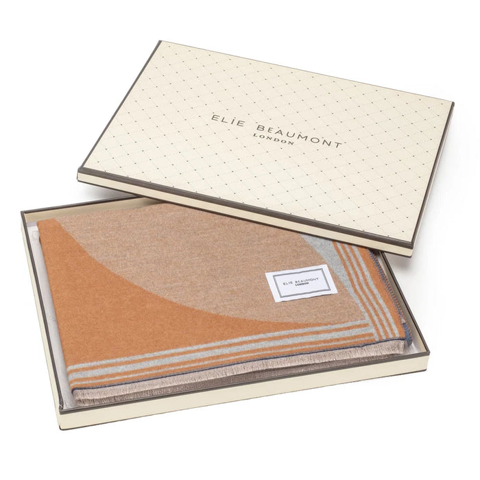 Elie Beaumont Winter Scarf - Blue/Camel