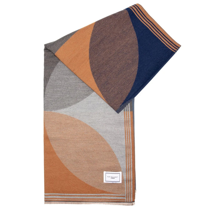 Elie Beaumont Winter Scarf - Blue/Camel