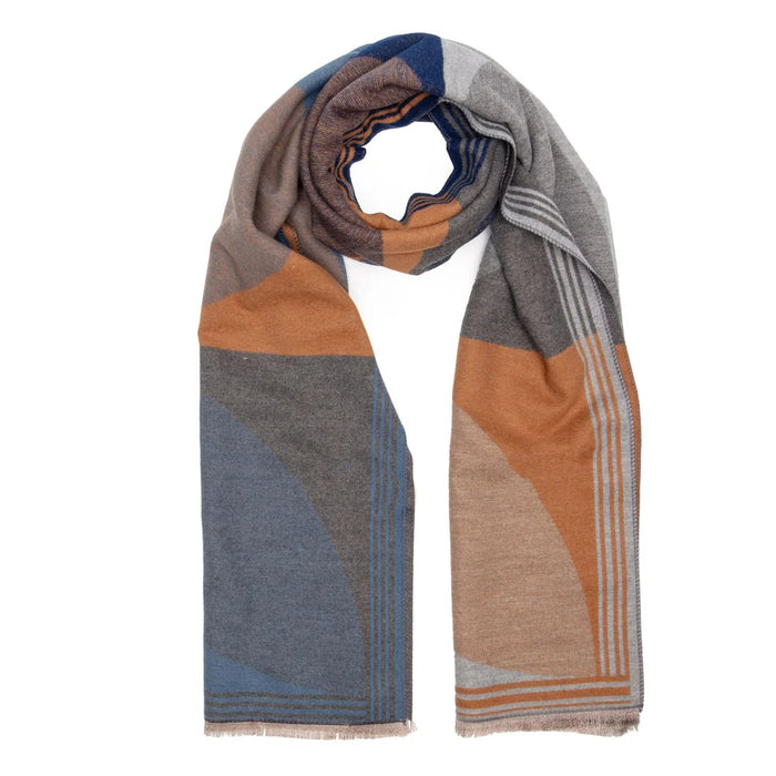 Elie Beaumont Winter Scarf - Blue/Camel