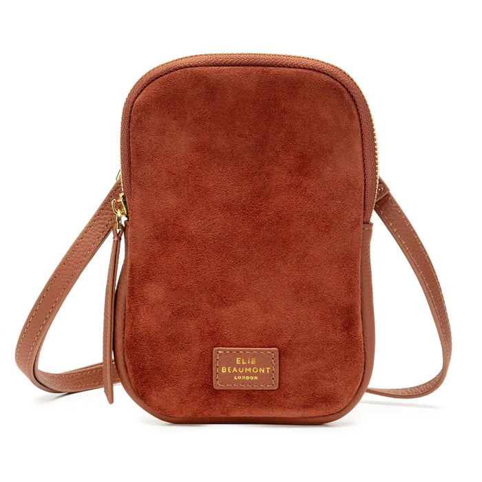 Elie Beaumont Suede Phone Bag - Tan