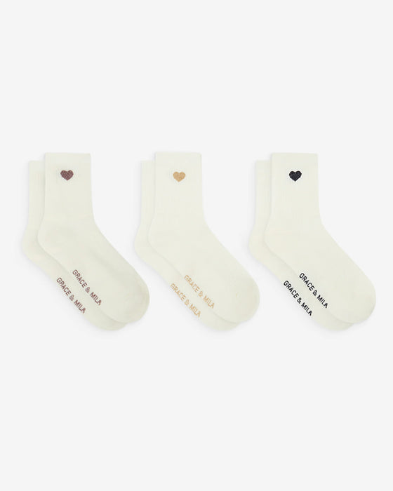Grace & Mila Heart Patterned Socks
