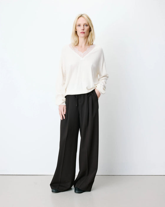 Grace & Mila Lace V-Neck Sweater